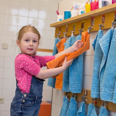 Waschraum der Kindertagesstätte Haus für Kinder in Nördlingen