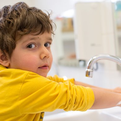 Waschraum der Kindertagesstätte Haus für Kinder in Nördlingen